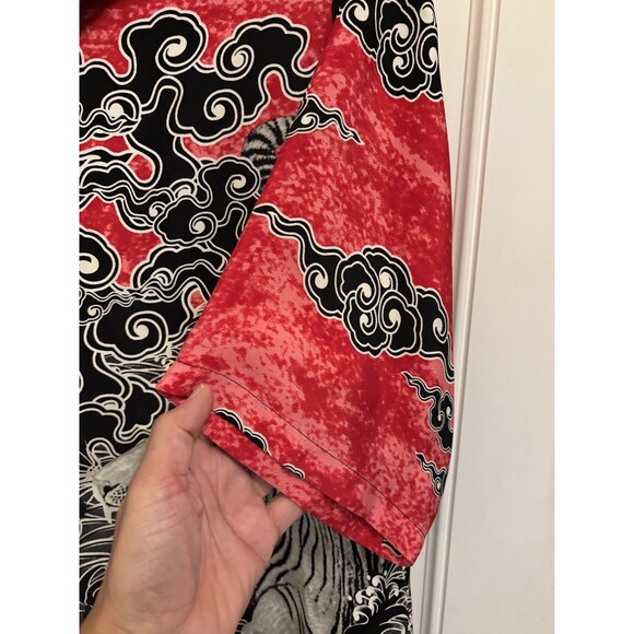 Anne Namba Hawaii Men's large Silk Aloha Shirt Tiger retro rare unique - Picture 3 of 9